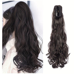 Long Wavy Ponytail Extensions Claw Clip In Hair Extensions Synthetic