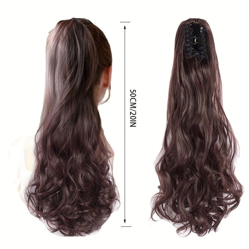 Long Wavy Ponytail Extensions Claw Clip In Hair Extensions Synthetic