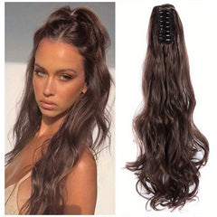 Long Wavy Ponytail Extensions Claw Clip In Hair Extensions Synthetic