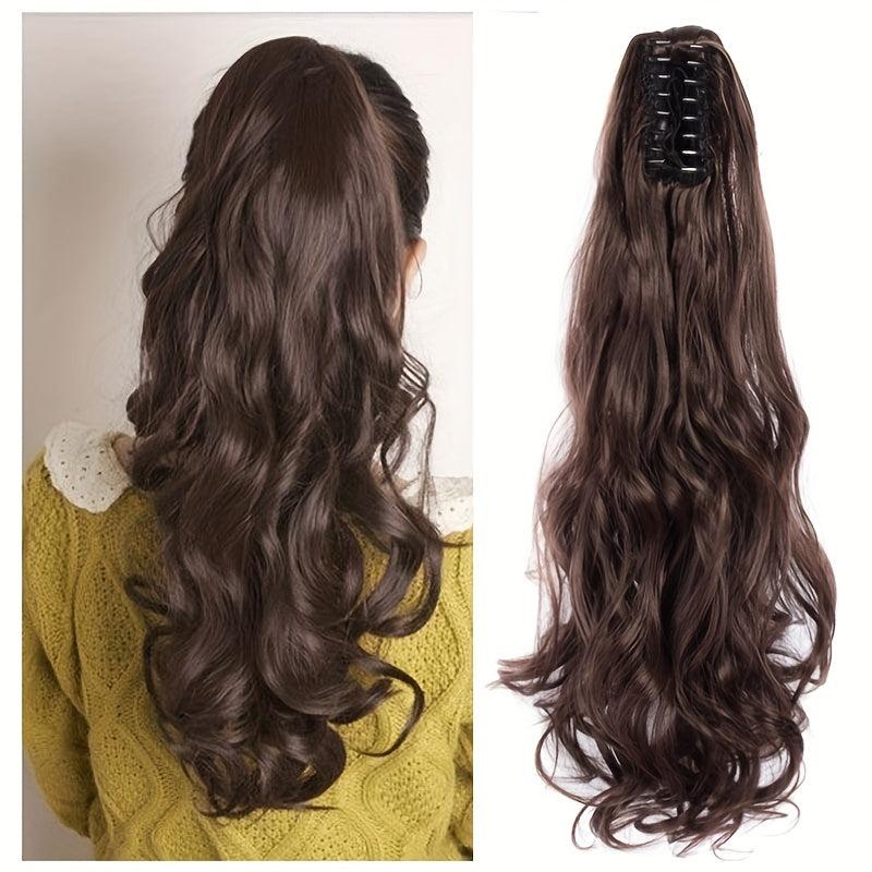 Long Wavy Ponytail Extensions Claw Clip In Hair Extensions Synthetic