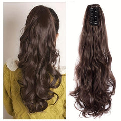 Long Wavy Ponytail Extensions Claw Clip In Hair Extensions Synthetic