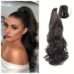 Long Wavy Ponytail Extensions Claw Clip In Hair Extensions Synthetic