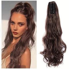 Long Wavy Ponytail Extensions Claw Clip In Hair Extensions Synthetic