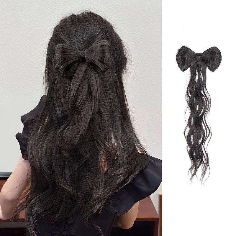 Bowknot Hair Bun Claw Hair Bun Clip In Hair Extensions
