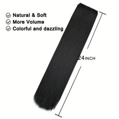 Long Straight Hair Extension Natural Looking Synthetic Clip In Hair