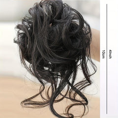 Messy Bun Hairpiece Curly Wavy Synthetic Hair Scrunchie Extensions Brown
