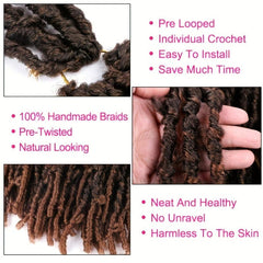 Butterfly Locks Braids Hair Pieces Synthetic Crochet Hair Extensions