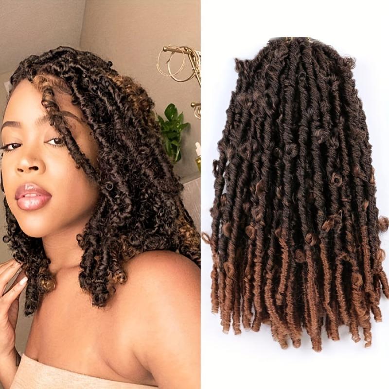 Butterfly Locks Braids Hair Pieces Synthetic Crochet Hair Extensions