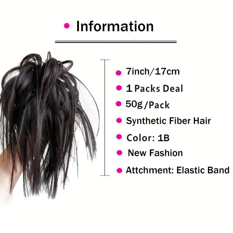 Synthetic Messy Hair Bun Extension Elastic Chignon Updo False Hair