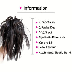 Synthetic Messy Hair Bun Extension Elastic Chignon Updo False Hair