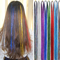 Colorful Hair Tinsel Extensions & Glitter for Women/Girls