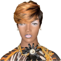 Short Blonde Wig Women's Synthetic Pixie Cut Wig 6 Inch Natural Wigs
