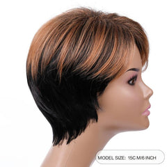 Short Blonde Wig Women's Synthetic Pixie Cut Wig 6 Inch Natural Wigs