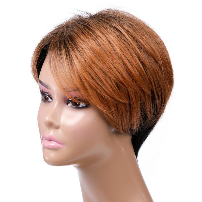 Short Blonde Wig Women's Synthetic Pixie Cut Wig 6 Inch Natural Wigs