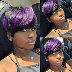 Short Blonde Wig Women's Synthetic Pixie Cut Wig 6 Inch Natural Wigs