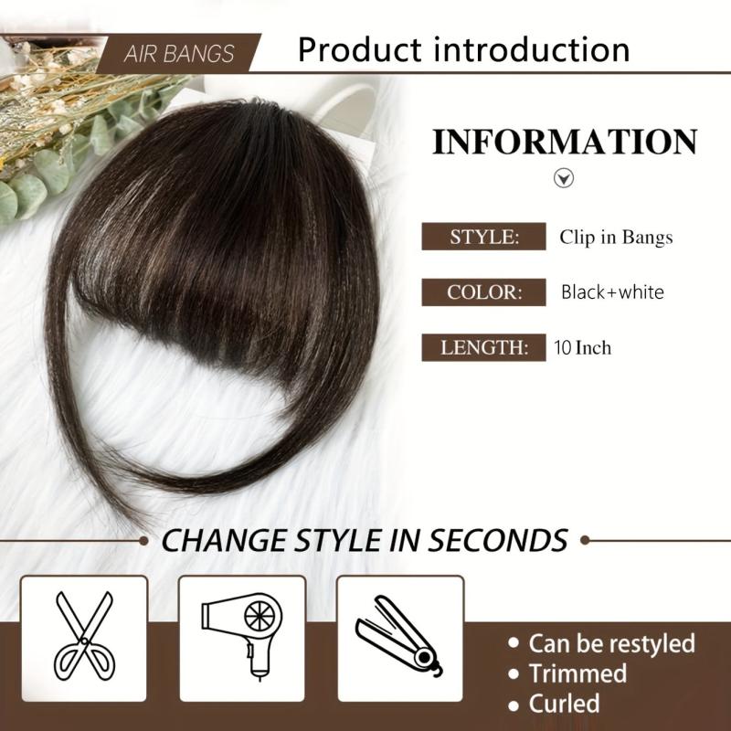 Clip In Hair Bangs Synthetic Hair Pieces For Women Natural Looking