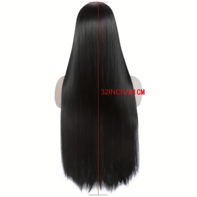 Long Straight Wig Middle Side 32 Inch + 1 Wig Cap
