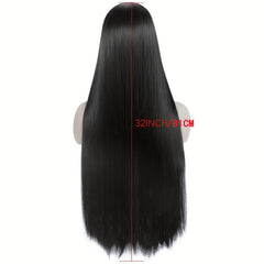 Long Straight Wig Middle Side 32 Inch + 1 Wig Cap