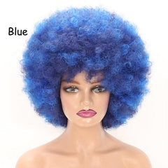 Short Afro Kinky Curly Hair Wig - Natural Looking Synthetic Wig for Women