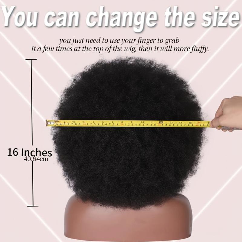Short Afro Kinky Curly Hair Wig - Natural Looking Synthetic Wig for Women