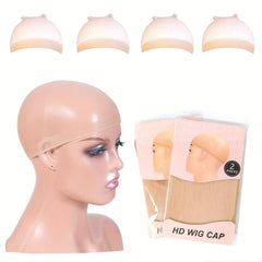 4pcs HD Wig Cap Elastic Breathable Invisible Caps