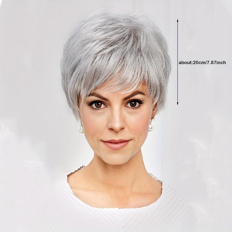 Short Straight Pixie Cut Wig With Bangs Synthetic Wig Heat Resistant