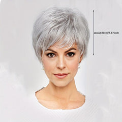 Short Straight Pixie Cut Wig With Bangs Synthetic Wig Heat Resistant