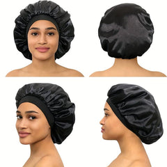 Satin Double Layer Bonnet with Elastic Lace Melt Edge