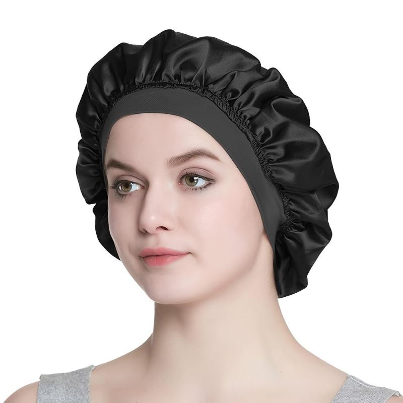Satin Double Layer Bonnet with Elastic Lace Melt Edge