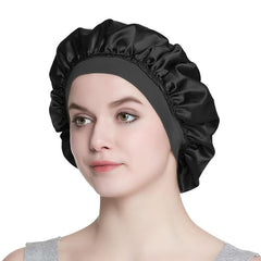 Satin Double Layer Bonnet with Elastic Lace Melt Edge