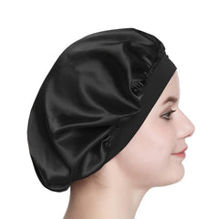 Satin Double Layer Bonnet with Elastic Lace Melt Edge