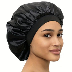 Satin Double Layer Bonnet with Elastic Lace Melt Edge