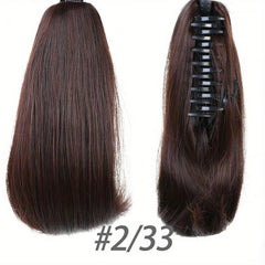 Short Claw Clip In Ponytail Extension Straight Bouncy Synthetic Hair