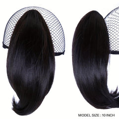 Short Claw Clip In Ponytail Extension Straight Bouncy Synthetic Hair
