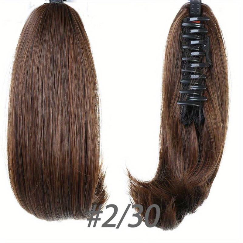 Short Claw Clip In Ponytail Extension Straight Bouncy Synthetic Hair
