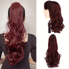 Long Wavy Ponytail Hair Extension Drawstring Synthetic Hair for Women