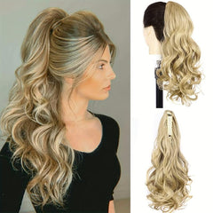 Long Wavy Ponytail Hair Extension Drawstring Synthetic Hair for Women