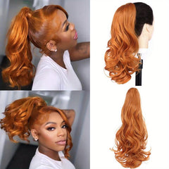 Long Wavy Ponytail Hair Extension Drawstring Synthetic Hair for Women
