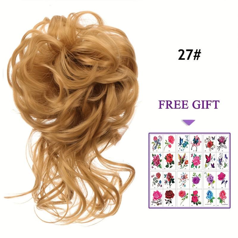 Chignon Messy Curly Hair Bun Elastic Scrunchy