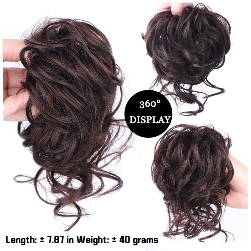 Chignon Messy Curly Hair Bun Elastic Scrunchy