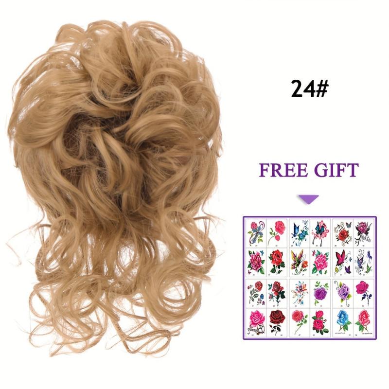 Chignon Messy Curly Hair Bun Elastic Scrunchy