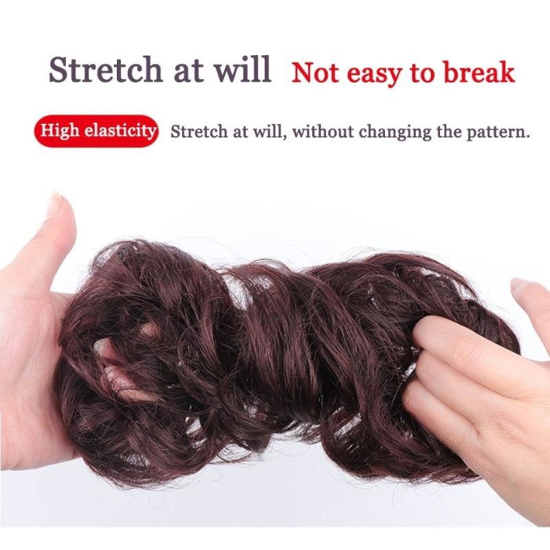 Chignon Messy Curly Hair Bun Elastic Scrunchy