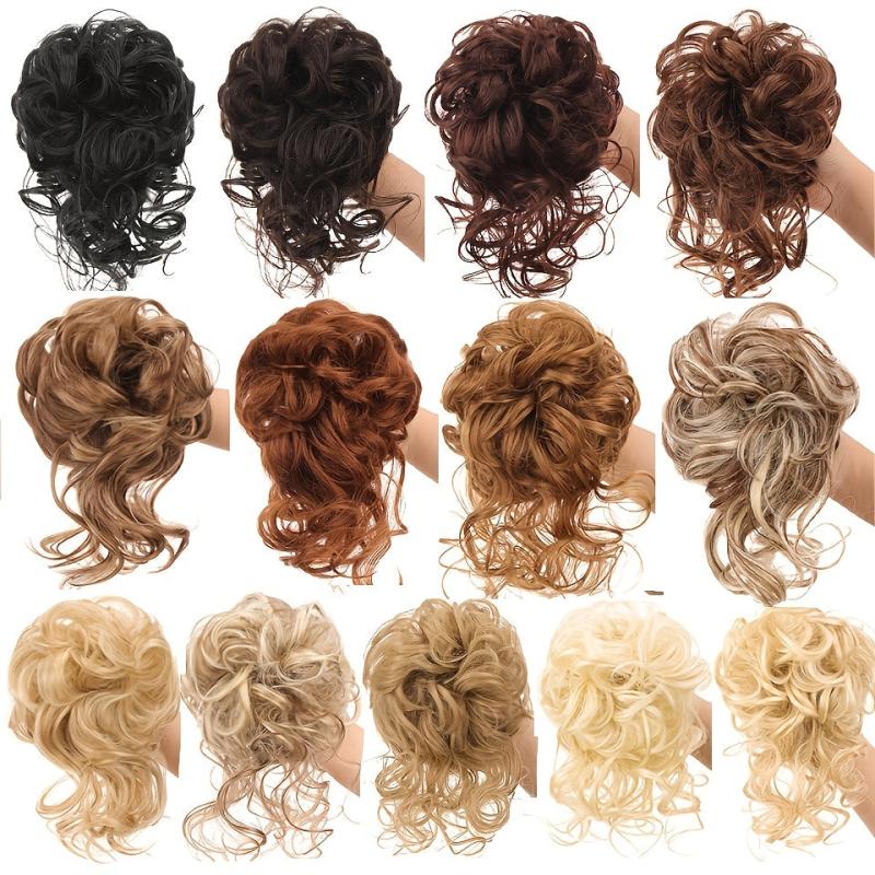Chignon Messy Curly Hair Bun Elastic Scrunchy