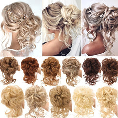 Chignon Messy Curly Hair Bun Elastic Scrunchy