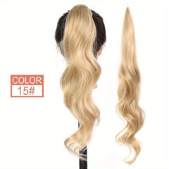 Curly Ponytail Hair Pieces Flexible Wire Wrap Blonde Hair Extensions
