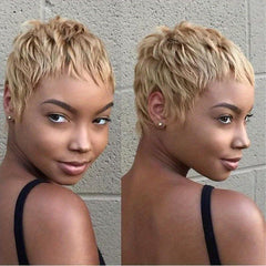 Blonde Brown Short Pixie Cut Wigs