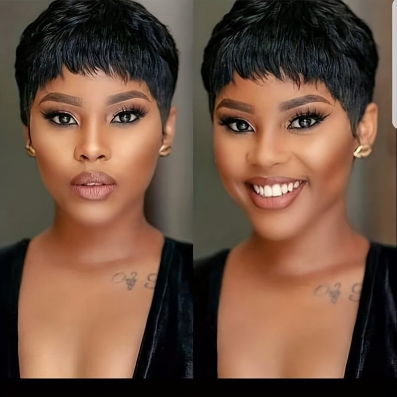 Blonde Brown Short Pixie Cut Wigs