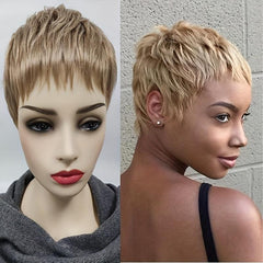 Blonde Brown Short Pixie Cut Wigs
