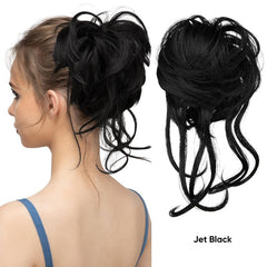 Messy Hair Buns Elastic Band Clip In Ponytail Hair Extensions
