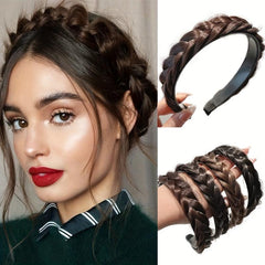 Synthetic Fishbone Braid Wig with Braid Headband and Hairpin
